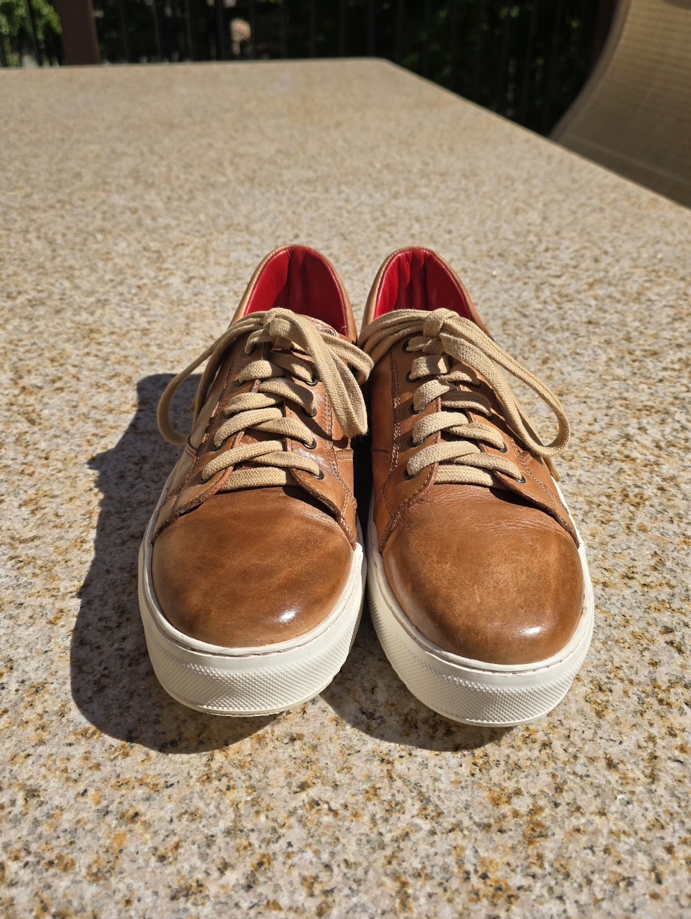 BED|STU Women's AZELI Tan Leather Sneakers with Red Lining - ONLY WORN ONCE - Picture 4 of 10